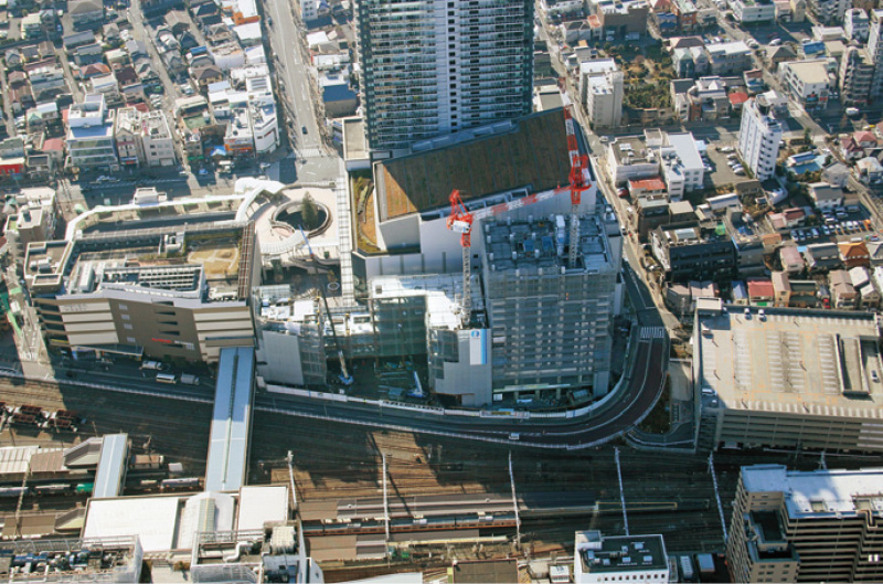 空から見た建設現場